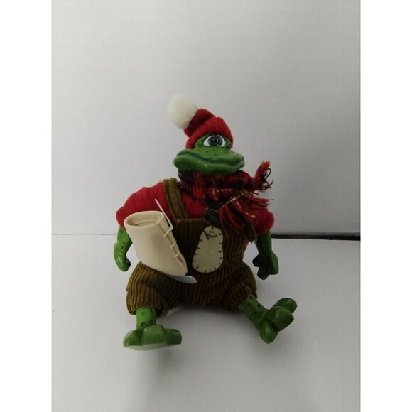 Russ Other - Russ Berrie Blade Frog Christmas Country Folk Shelf Sitter Winter IceSkate W/Tag